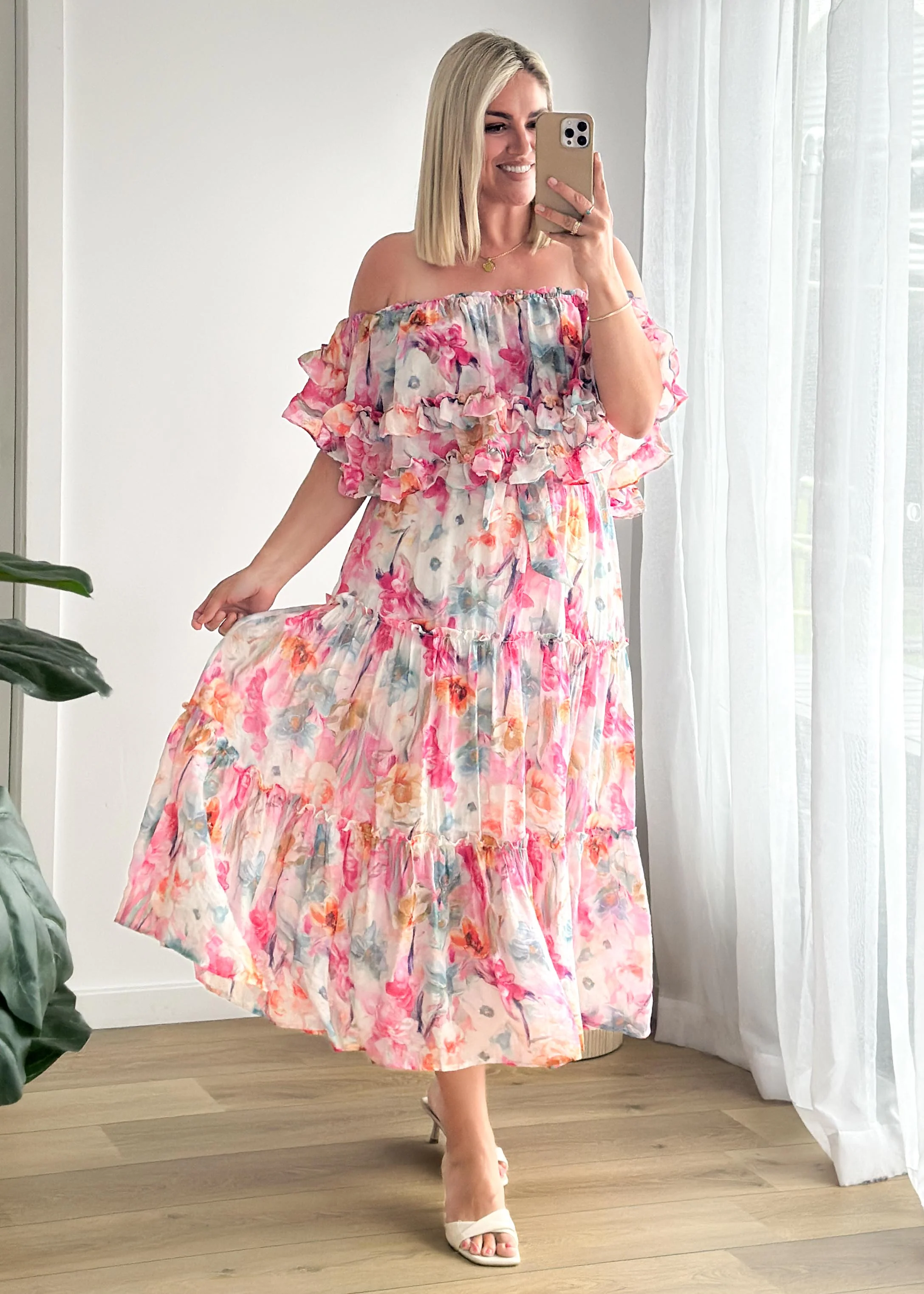 Samara Maxi Dress - Pink Blooms - Image 5
