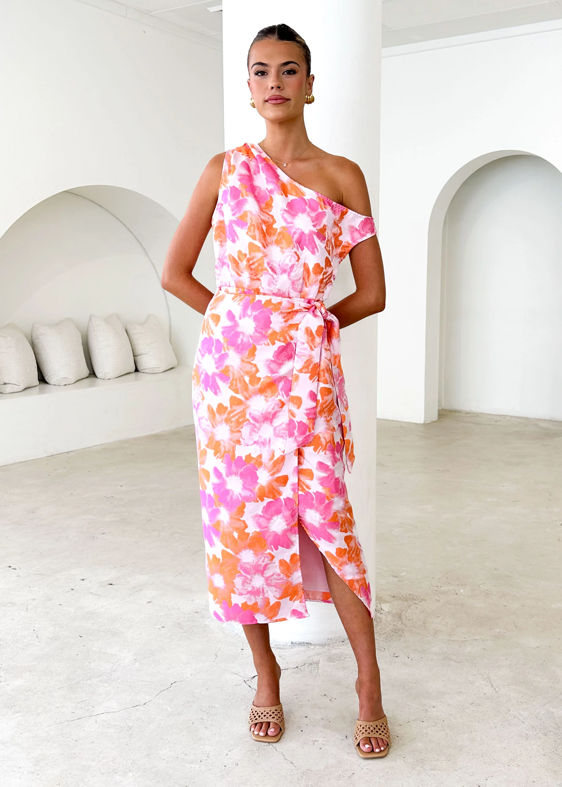 Sansara One Shoulder Midi Dress - Sunset Floral - Image 4