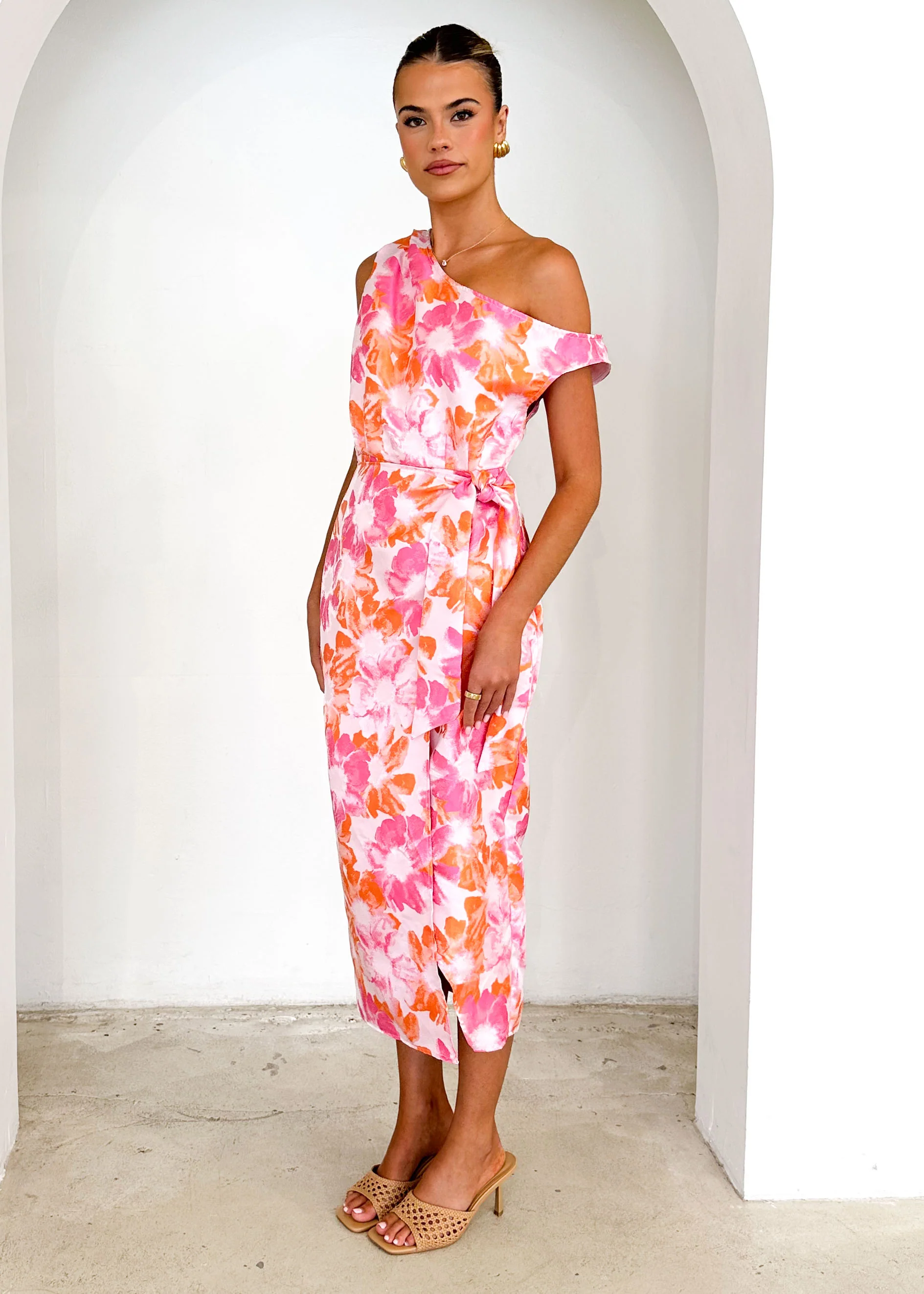 Sansara One Shoulder Midi Dress - Sunset Floral - Image 6