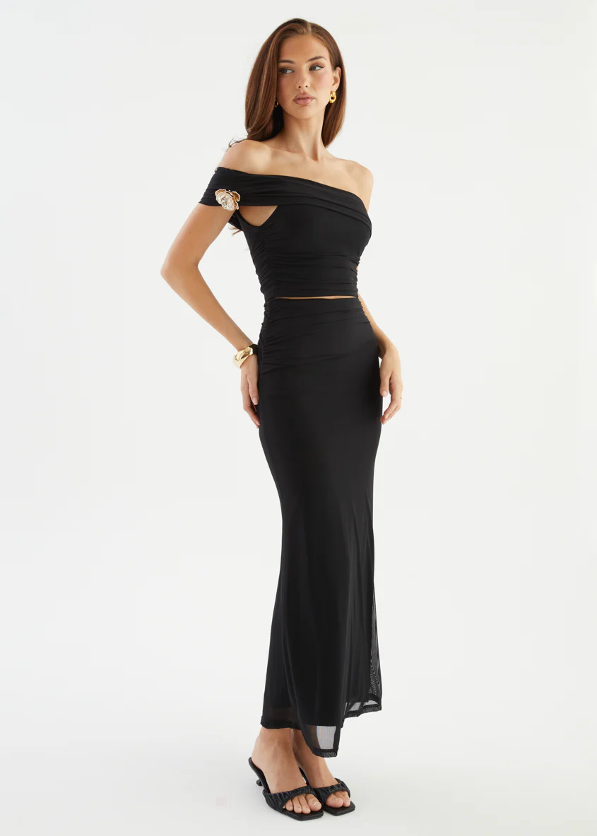 Santanna Mesh Maxi Skirt - Black - Image 15