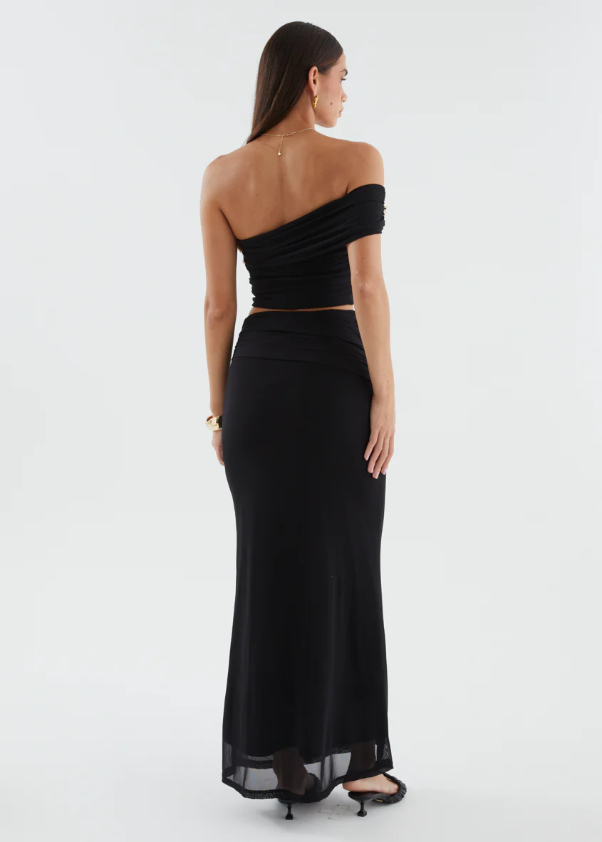 Santanna Mesh Maxi Skirt - Black - Image 9