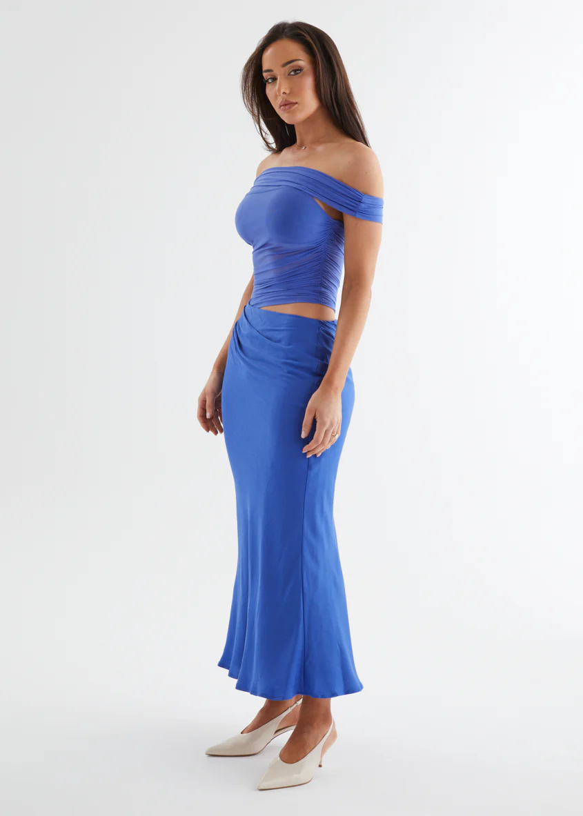 Sapphira Off Shoulder Maxi Dress - Azure - Image 6