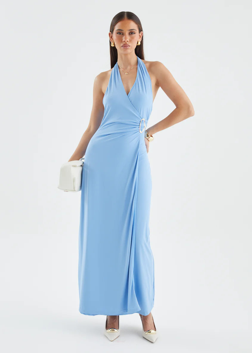 Saskie Halter Maxi Dress - Blue - Image 2