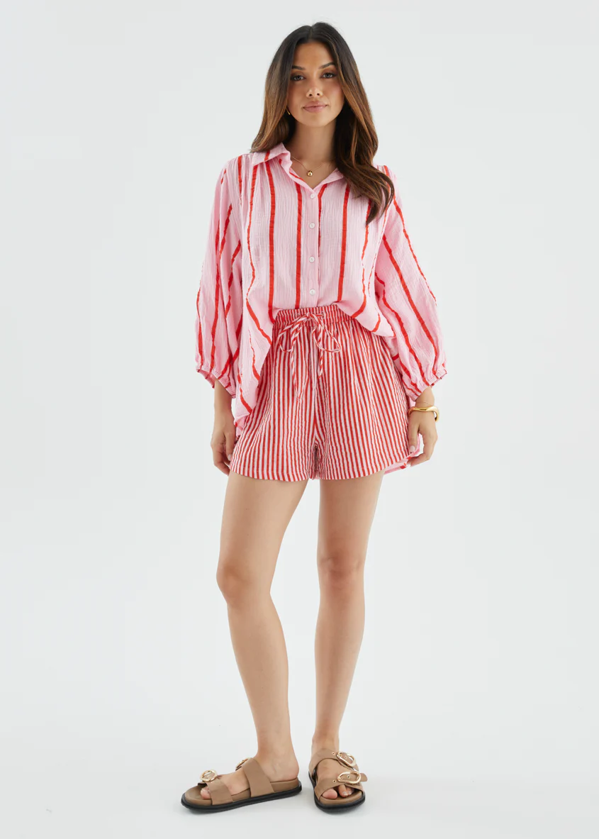 Shelbi Shorts - Strawberry Stripe - Image 2