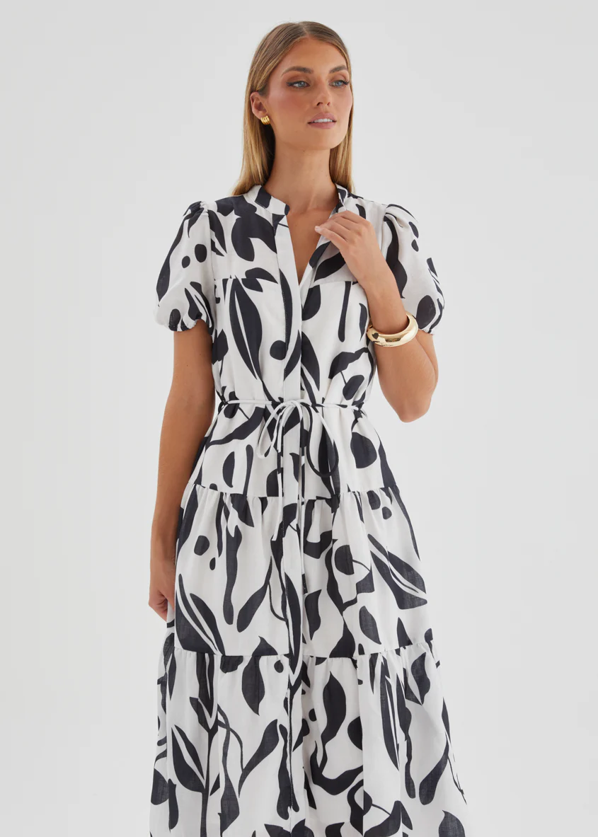 Sidney Maxi Dress - Black Abstract - Image 4