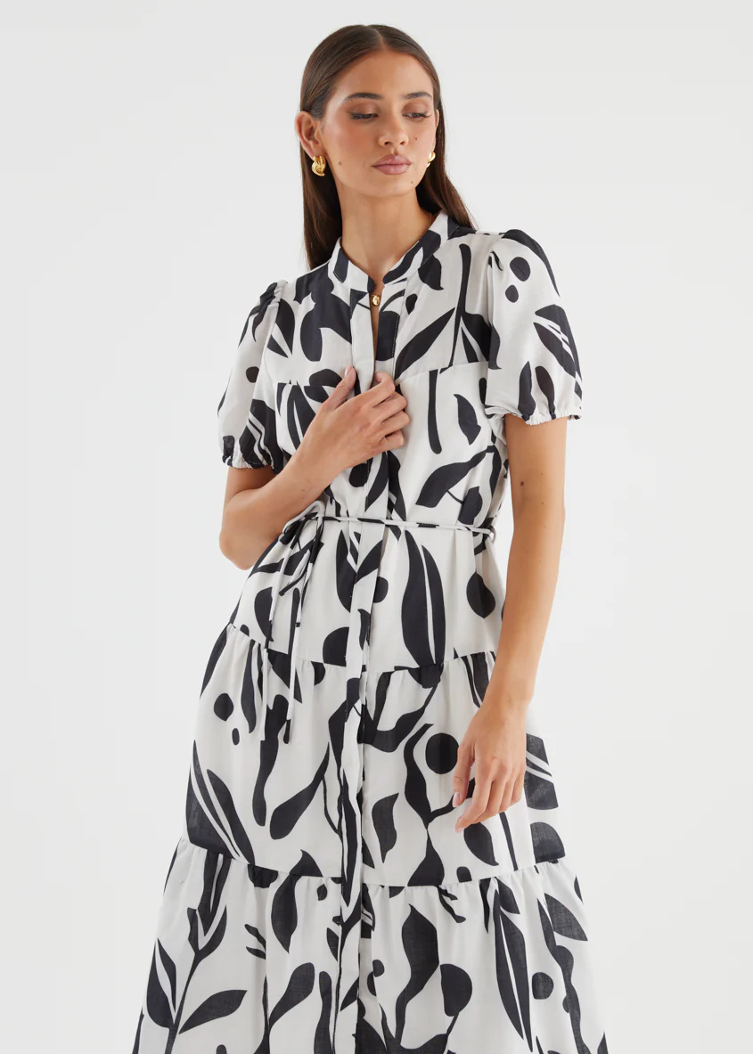 Sidney Maxi Dress - Black Abstract - Image 5