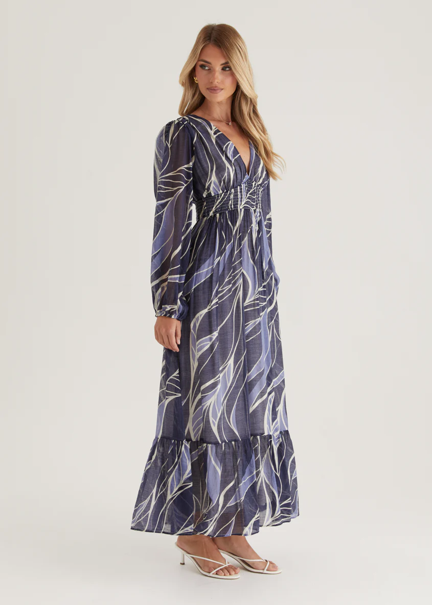Skyline Maxi Dress - Navy Swirl - Image 5