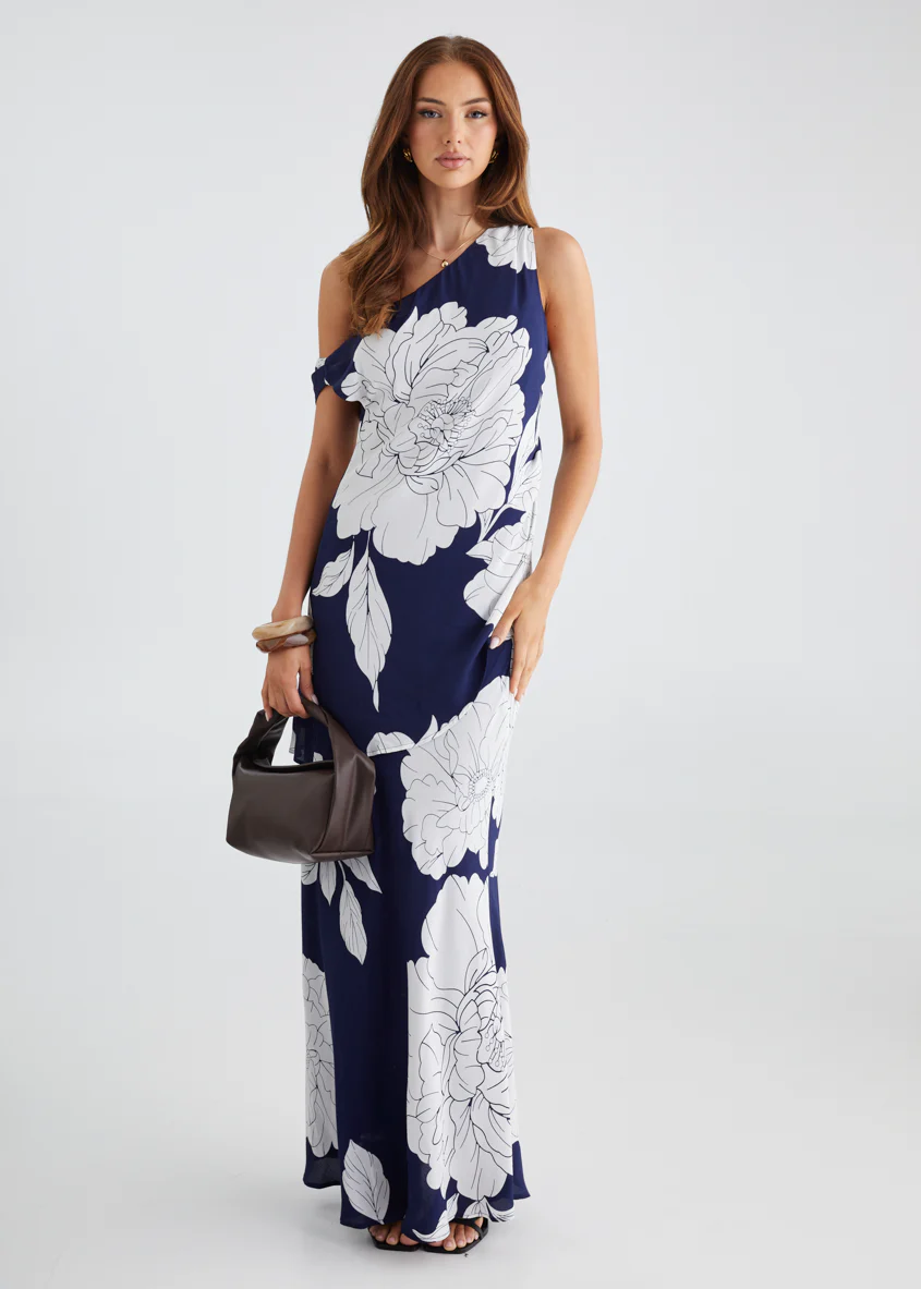 Solar Drop Shoulder Top - Navy Bloom - Image 5