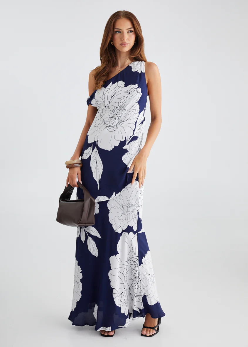 Solar Drop Shoulder Top - Navy Bloom - Image 8