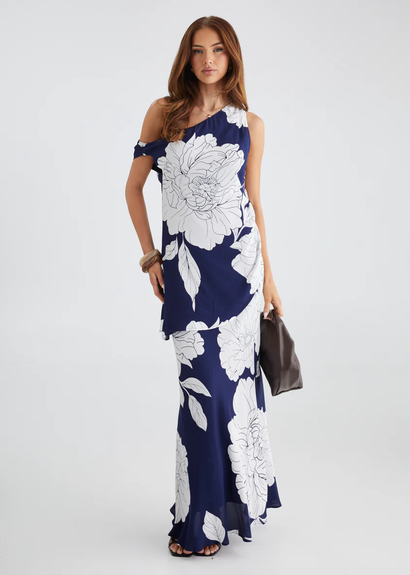 Solar Drop Shoulder Top - Navy Bloom - Image 9