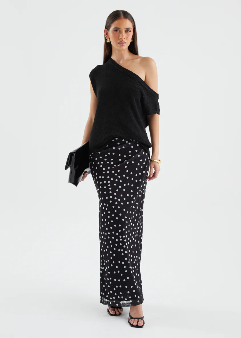 Solay Maxi Skirt - Black Polka - Image 5