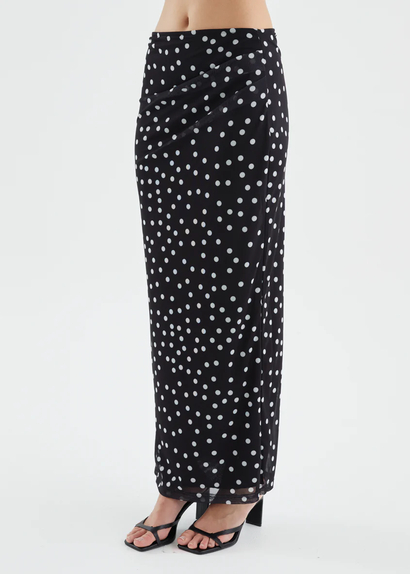 Solay Maxi Skirt - Black Polka - Image 6