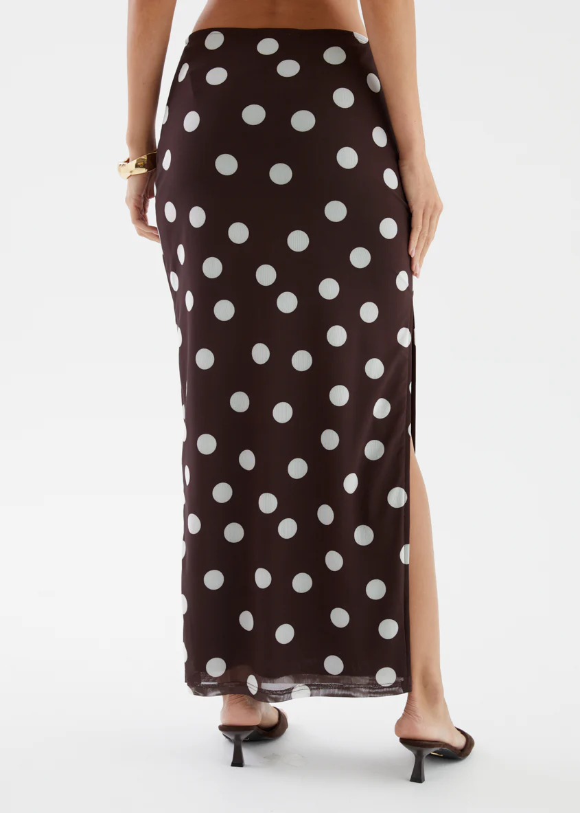 Solay Maxi Skirt - Chocolate Polka - Image 7