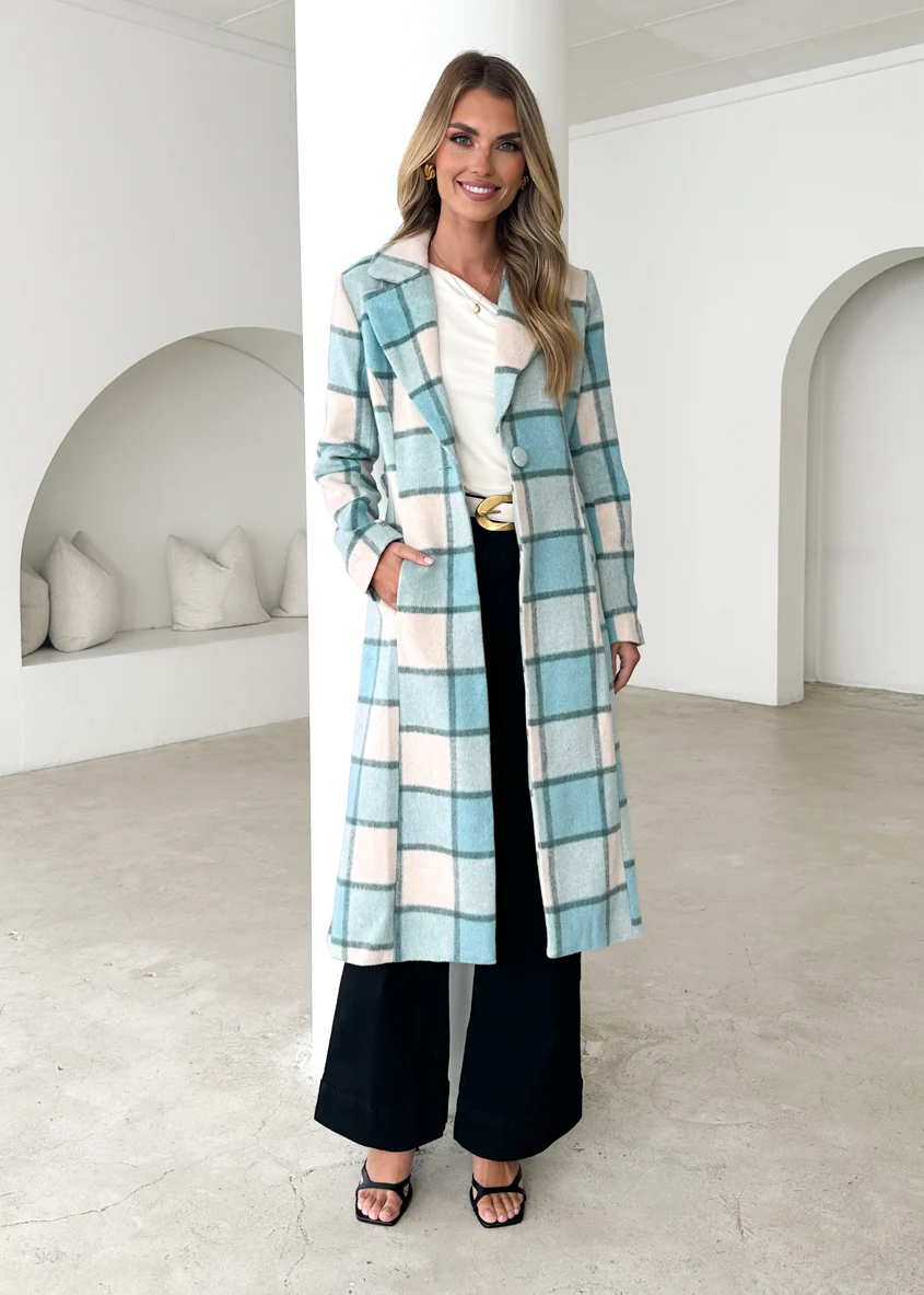 Steffy Coat - Blue Check - Image 2
