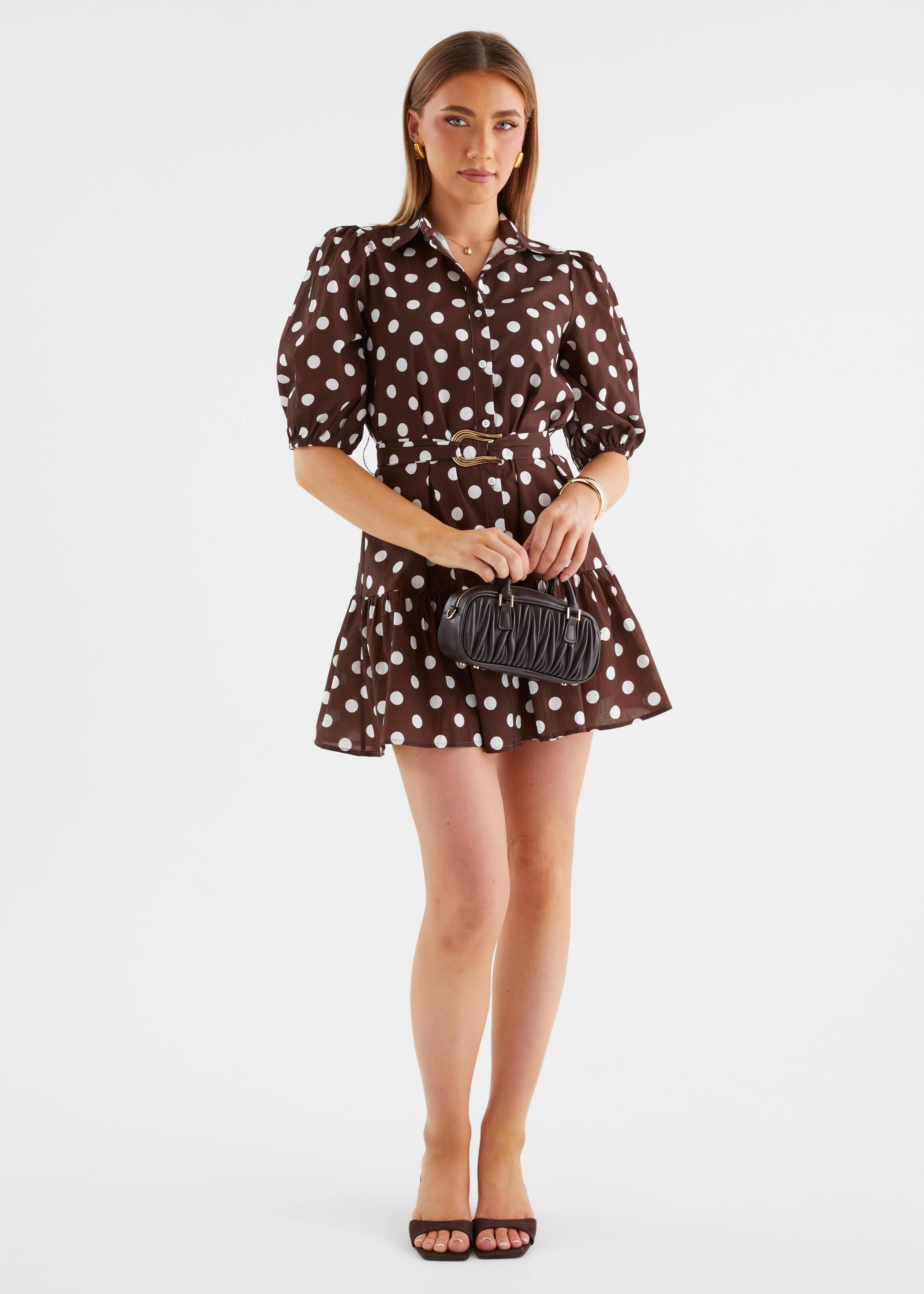 Stephenia Dress - Chocolate Polka - Image 3