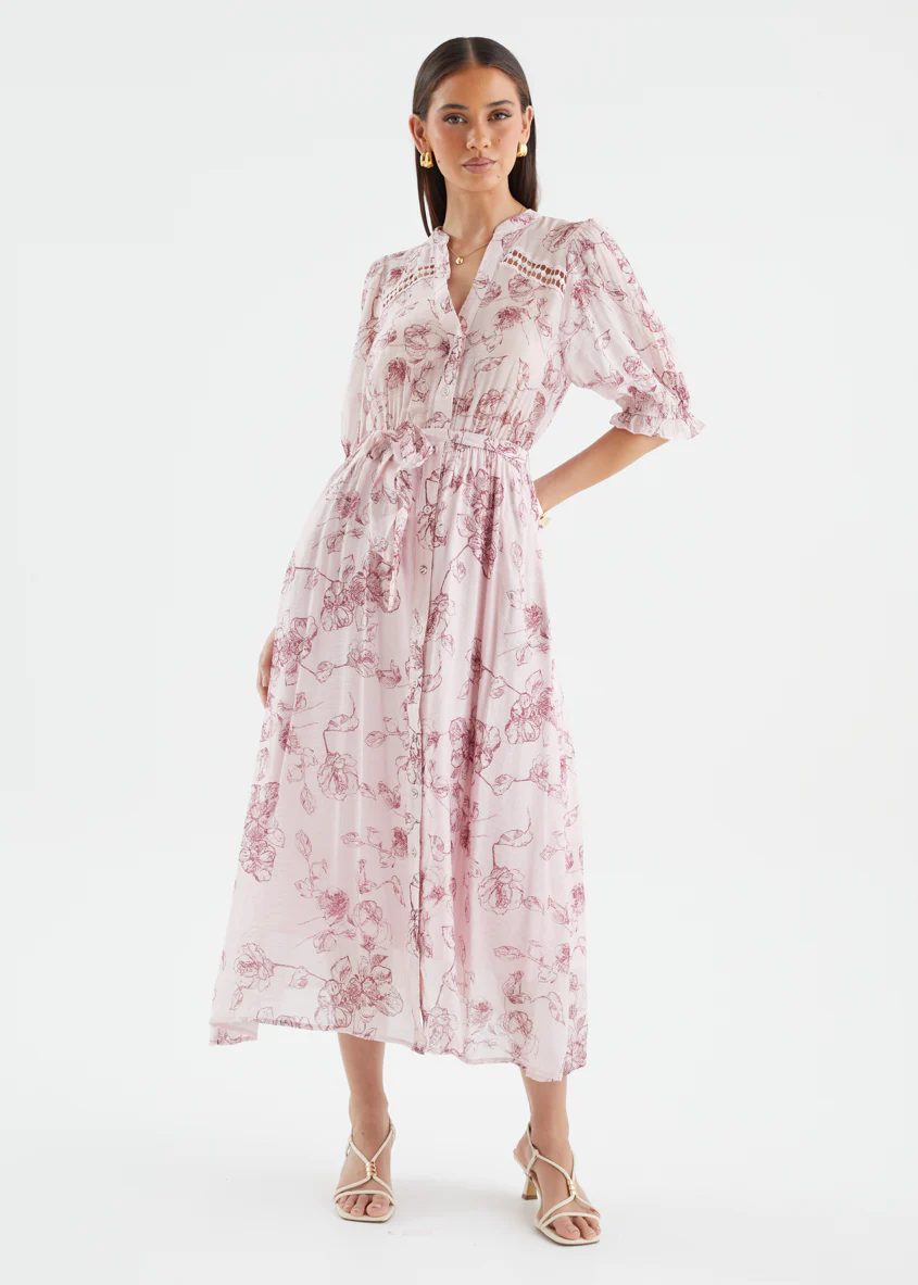 Sumaya Midi Dress - Rose Pink - Image 5