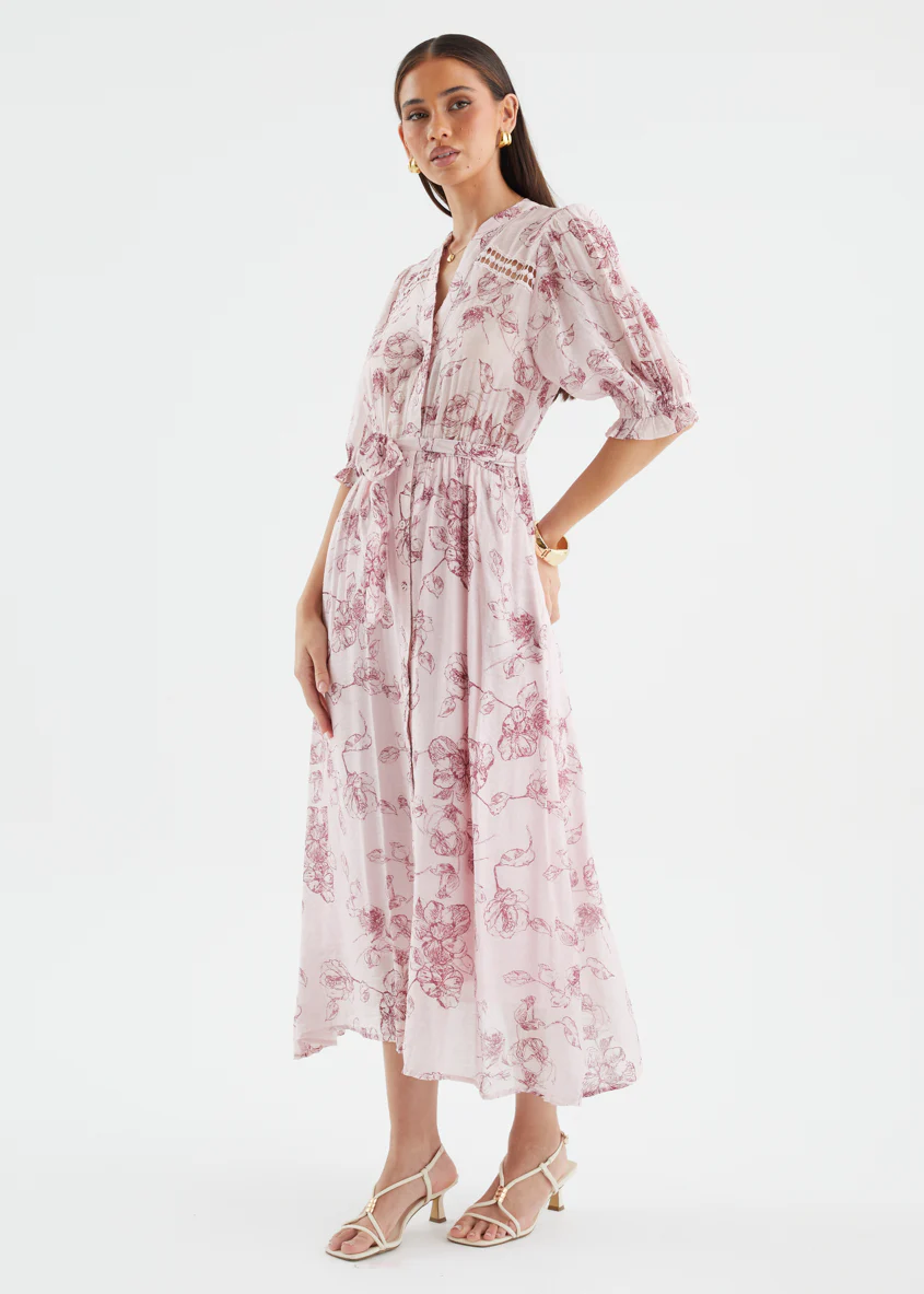 Sumaya Midi Dress - Rose Pink - Image 7