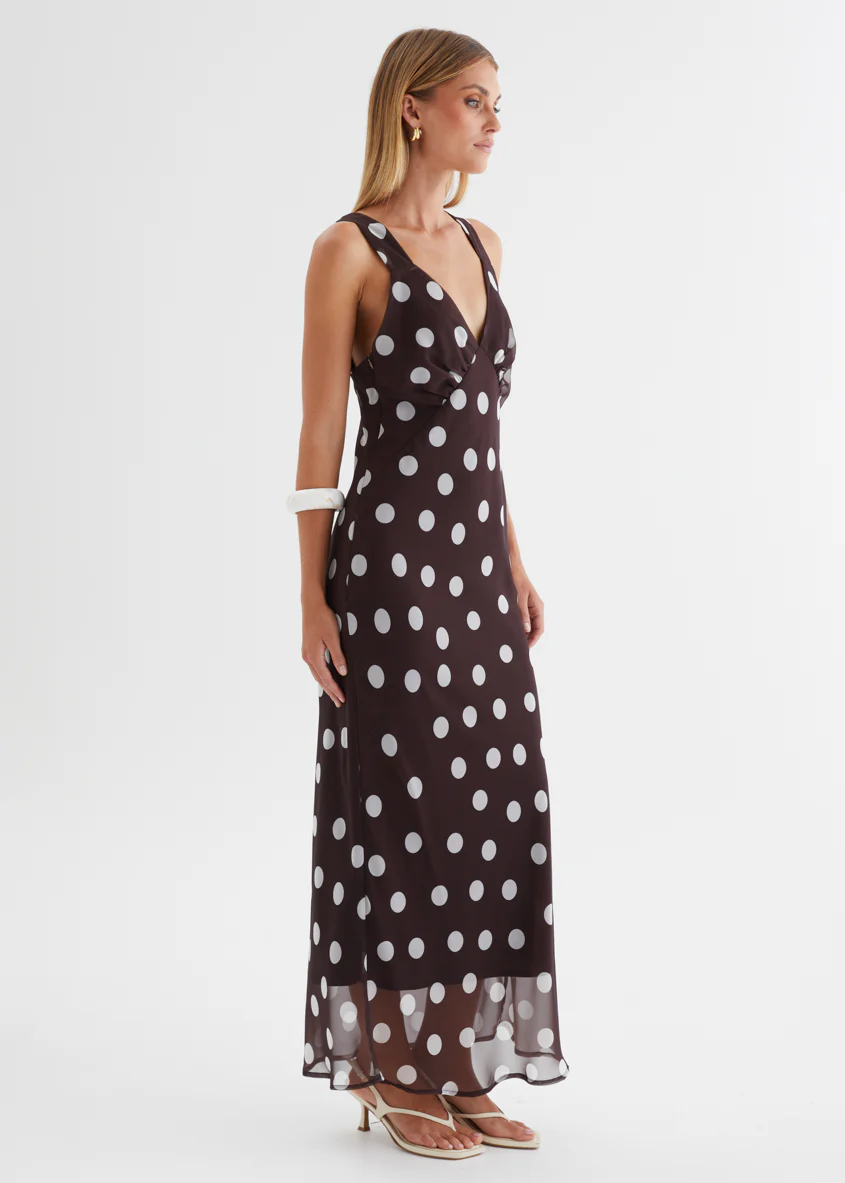 Taleena Maxi Dress - Chocolate Polka - Image 6