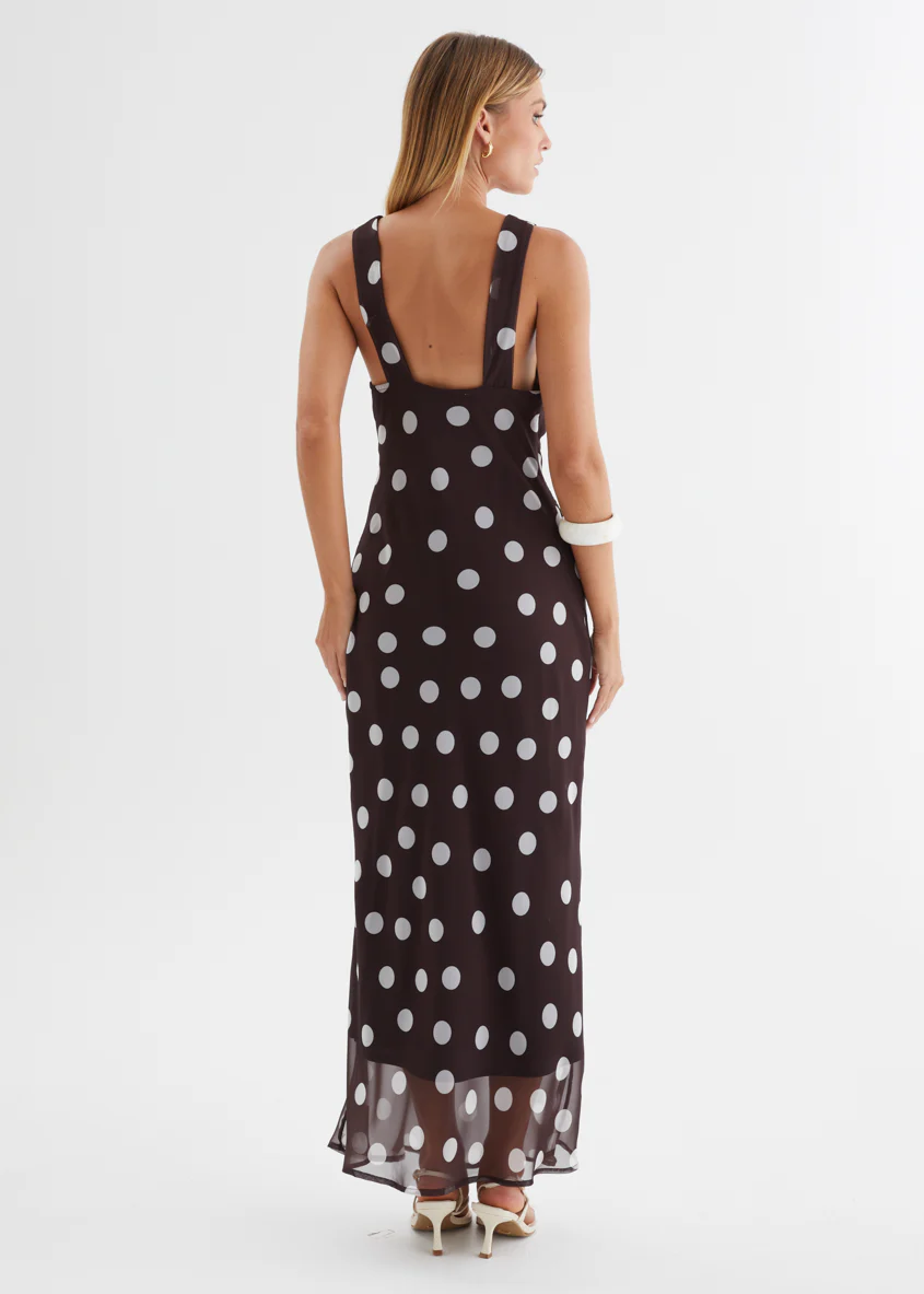 Taleena Maxi Dress - Chocolate Polka - Image 7
