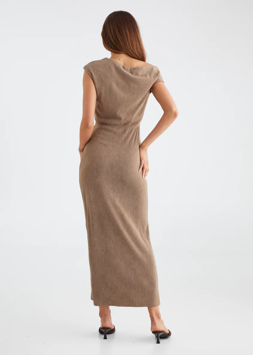 Tarni One Shoulder Maxi Dress - Chocolate - Image 15
