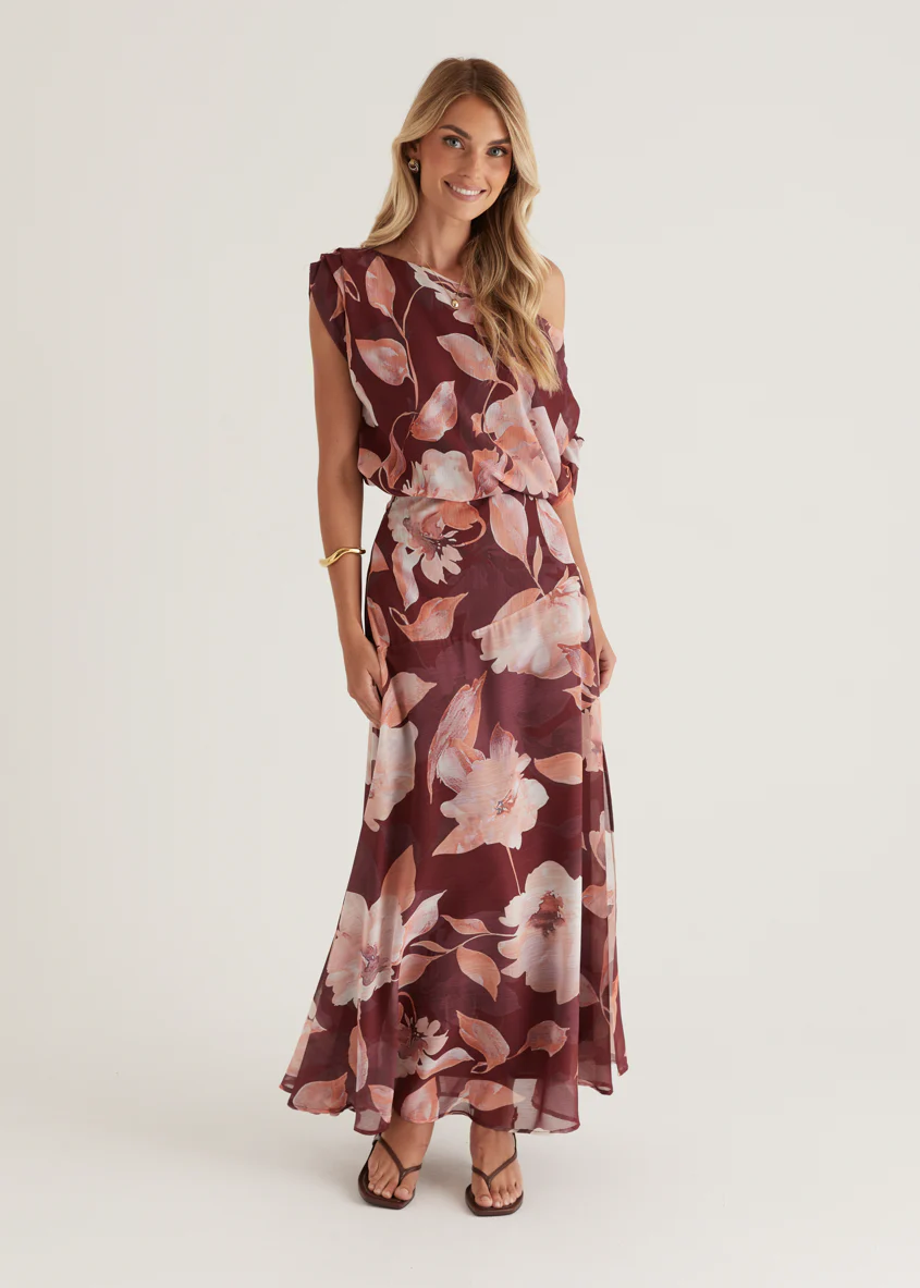 Tatum Maxi Skirt - Burgundy Floral - Image 22