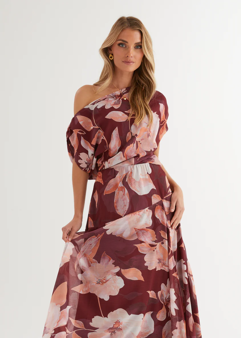 Tatum Maxi Skirt - Burgundy Floral - Image 9