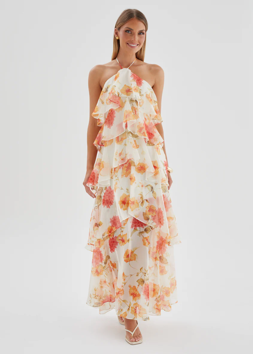 Telaena Halter Maxi Dress - Marigold Floral - Image 2