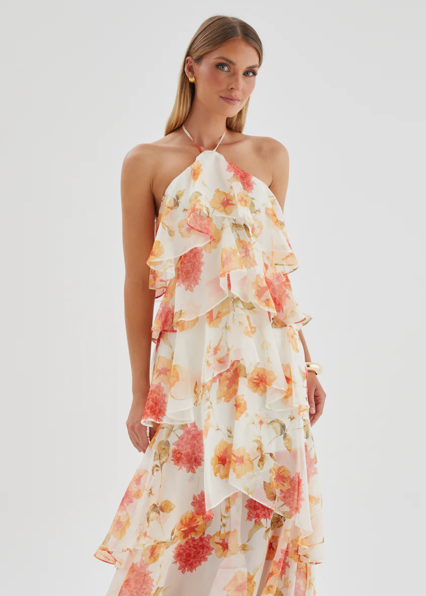 Telaena Halter Maxi Dress - Marigold Floral - Image 3