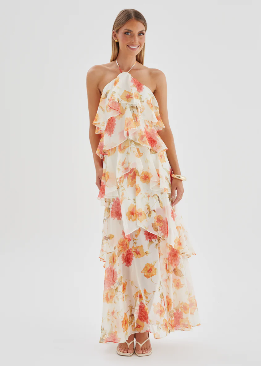 Telaena Halter Maxi Dress - Marigold Floral - Image 4