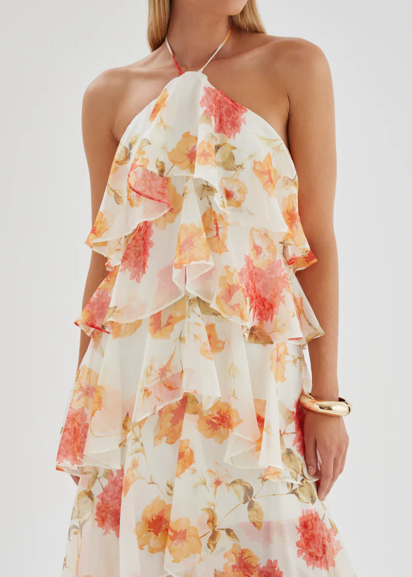 Telaena Halter Maxi Dress - Marigold Floral - Image 7