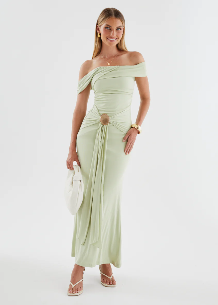 Tiarna Off Shoulder Maxi Dress - Matcha - Image 5