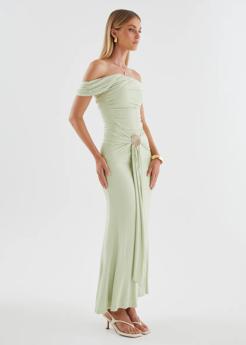 Tiarna Off Shoulder Maxi Dress - Matcha - Image 8
