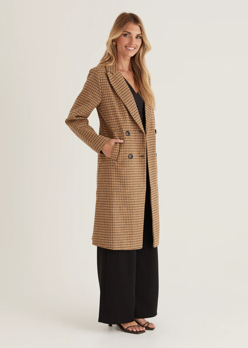 Tommie Coat - Tan Check - Image 5