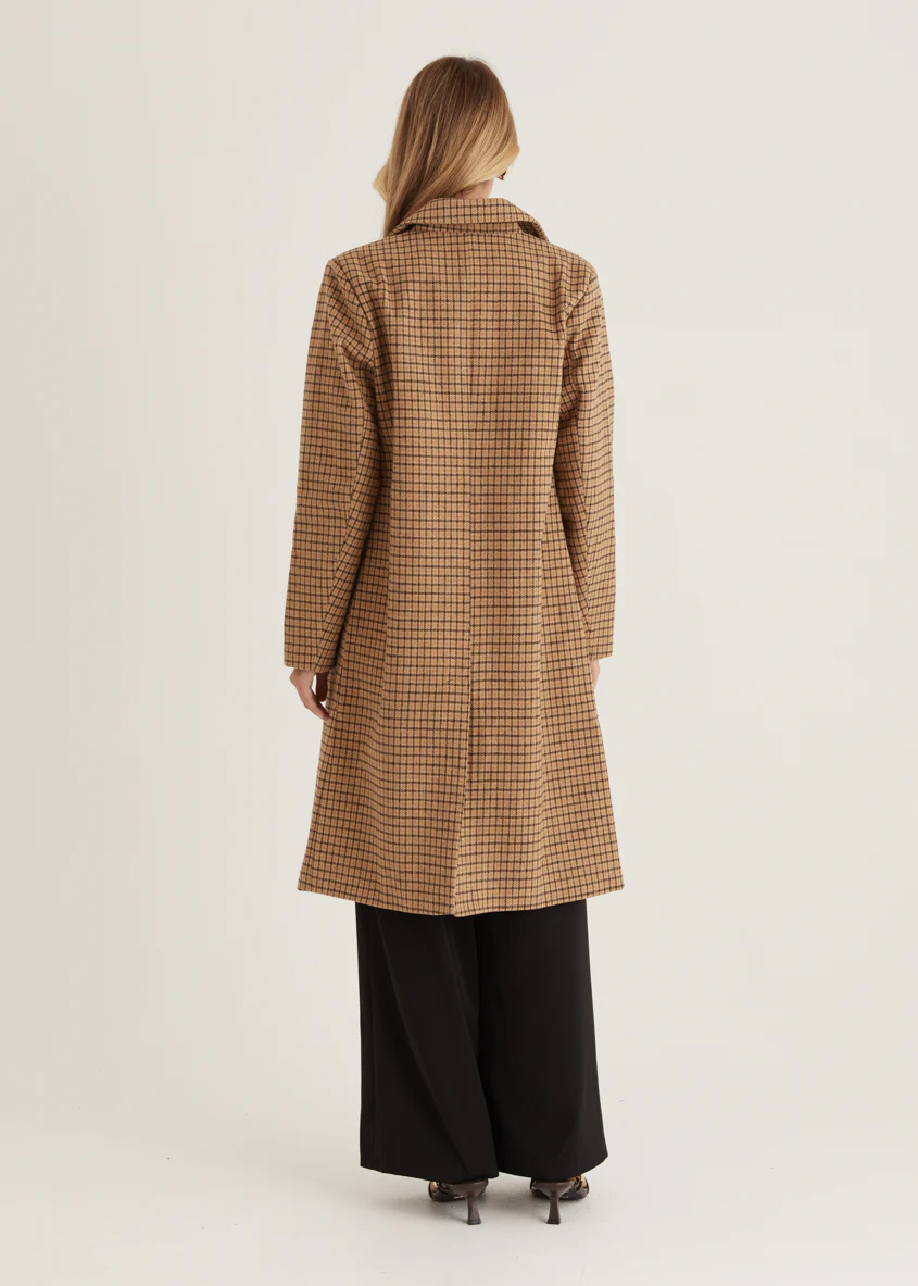 Tommie Coat - Tan Check - Image 6