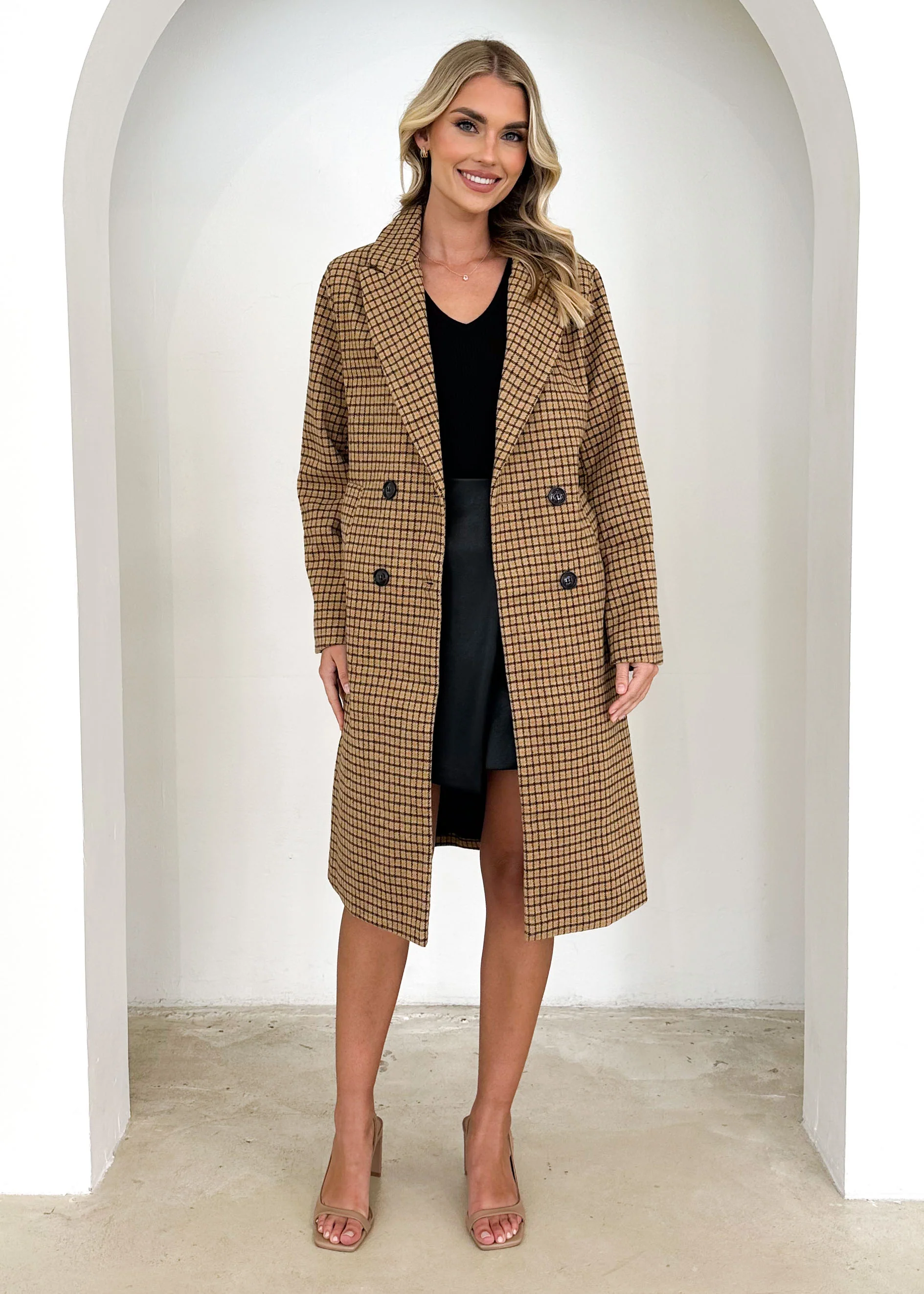 Tommie Coat - Tan Check - Image 9