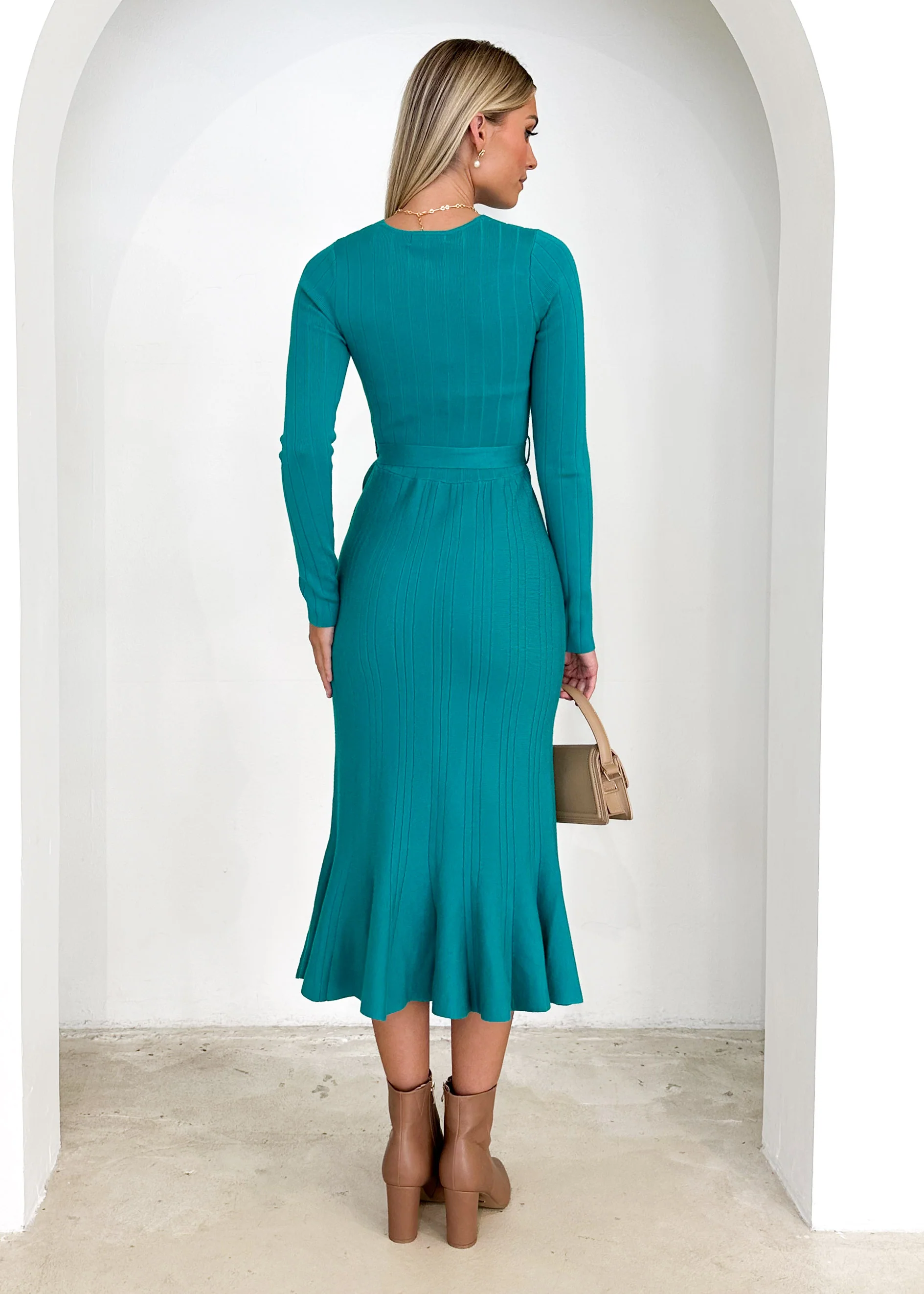 Torio Knit Midi Dress - Jade - Image 11