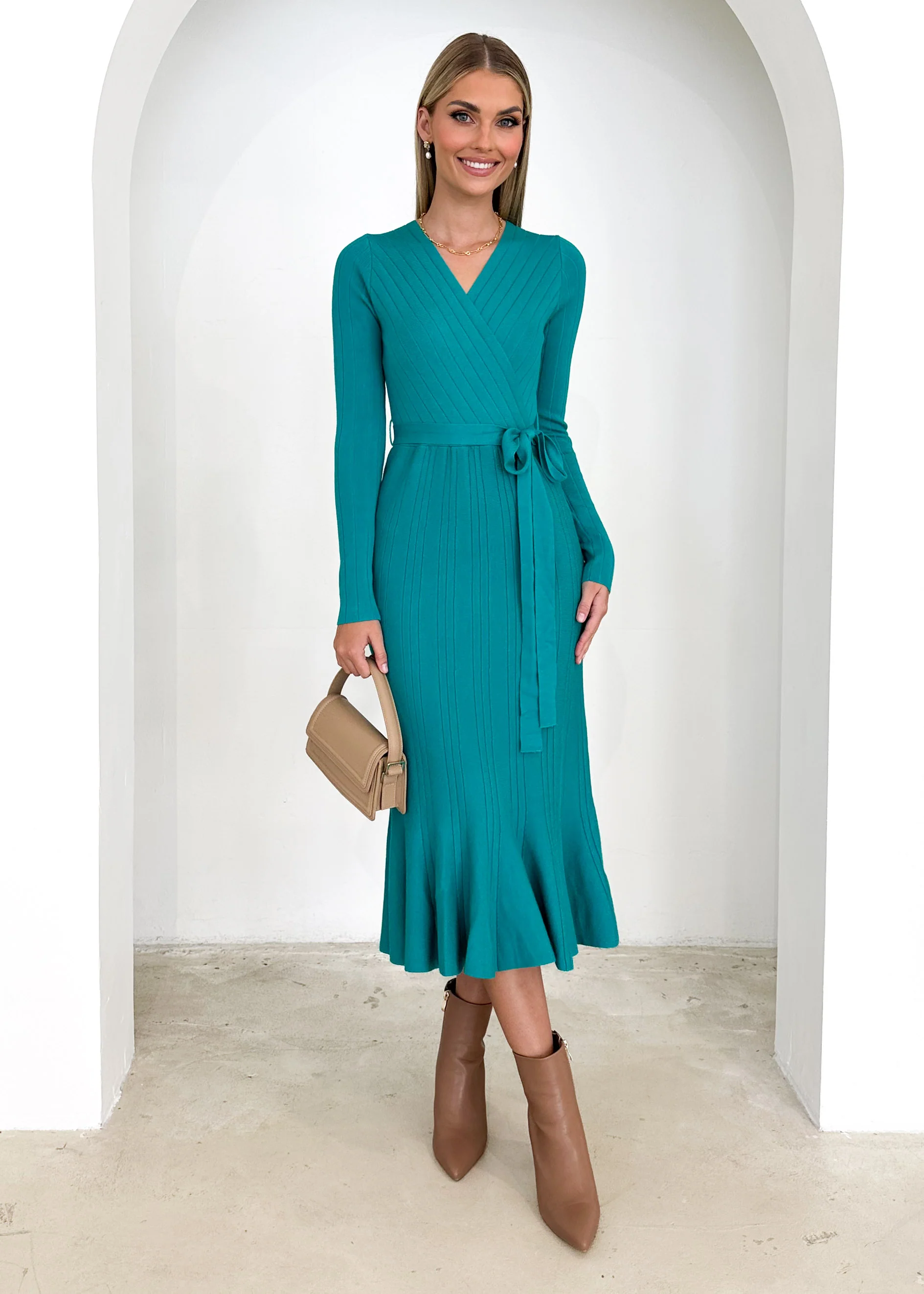 Torio Knit Midi Dress - Jade - Image 9