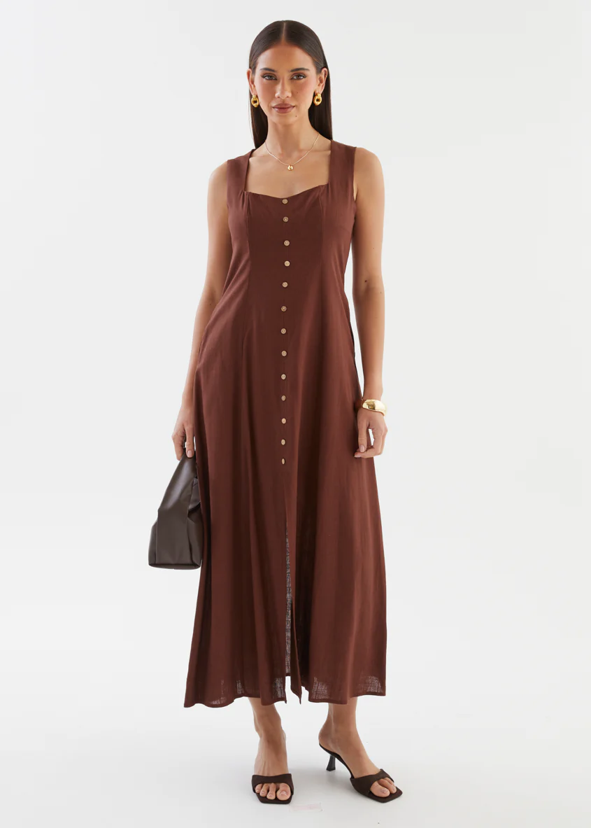 Valeria Maxi Dress - Chocolate - Image 2