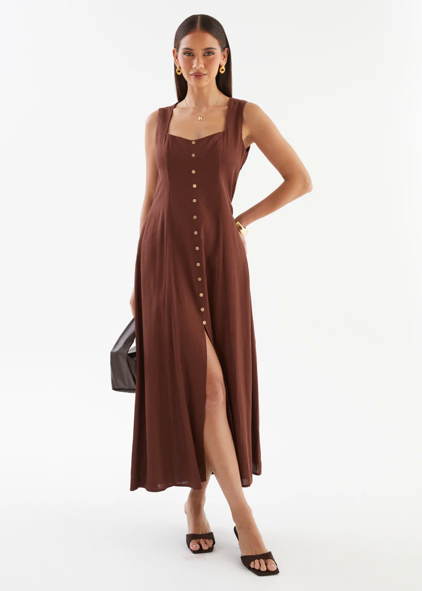 Valeria Maxi Dress - Chocolate - Image 4