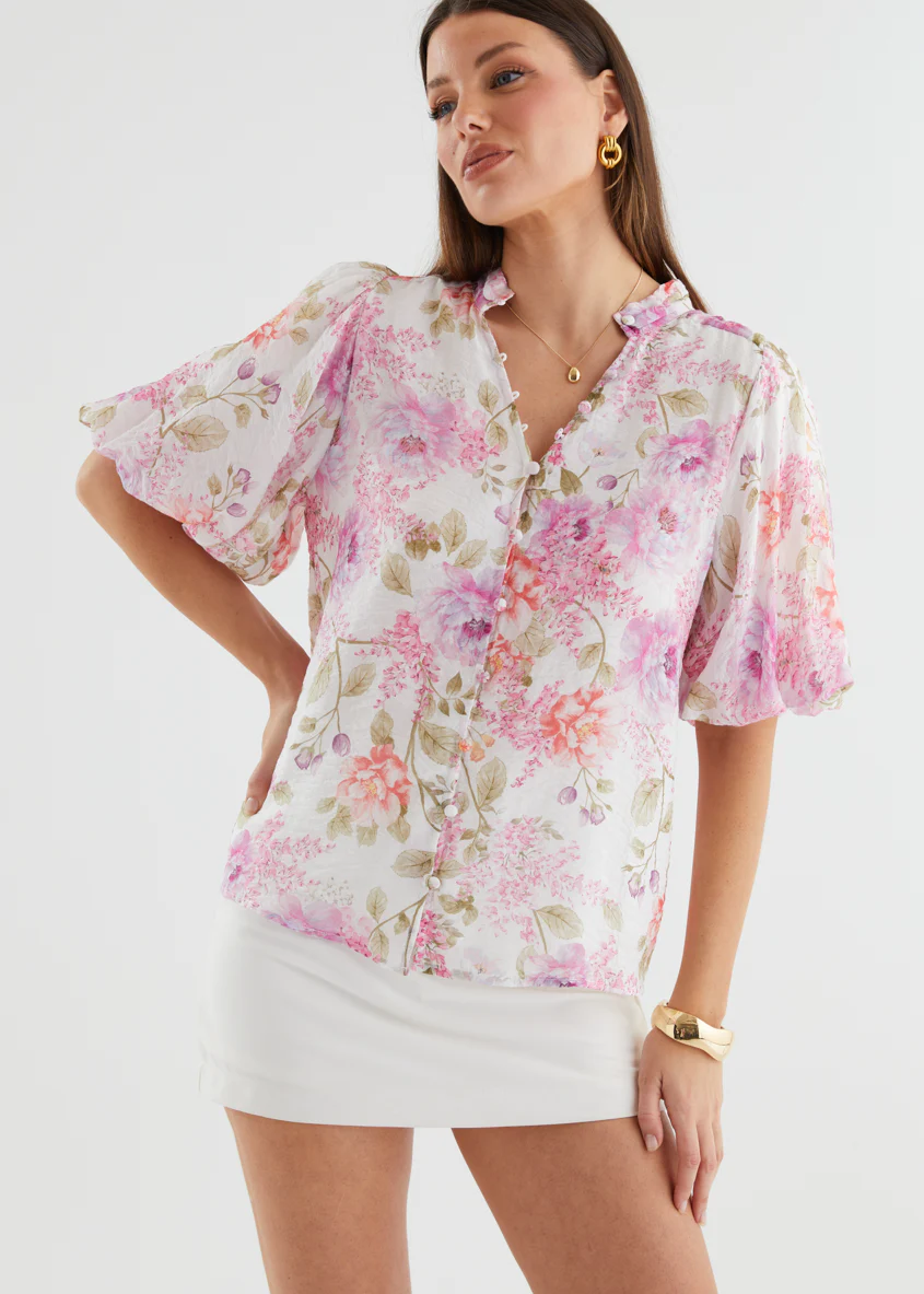 Valetta Blouse - Lilac Garden - Image 4