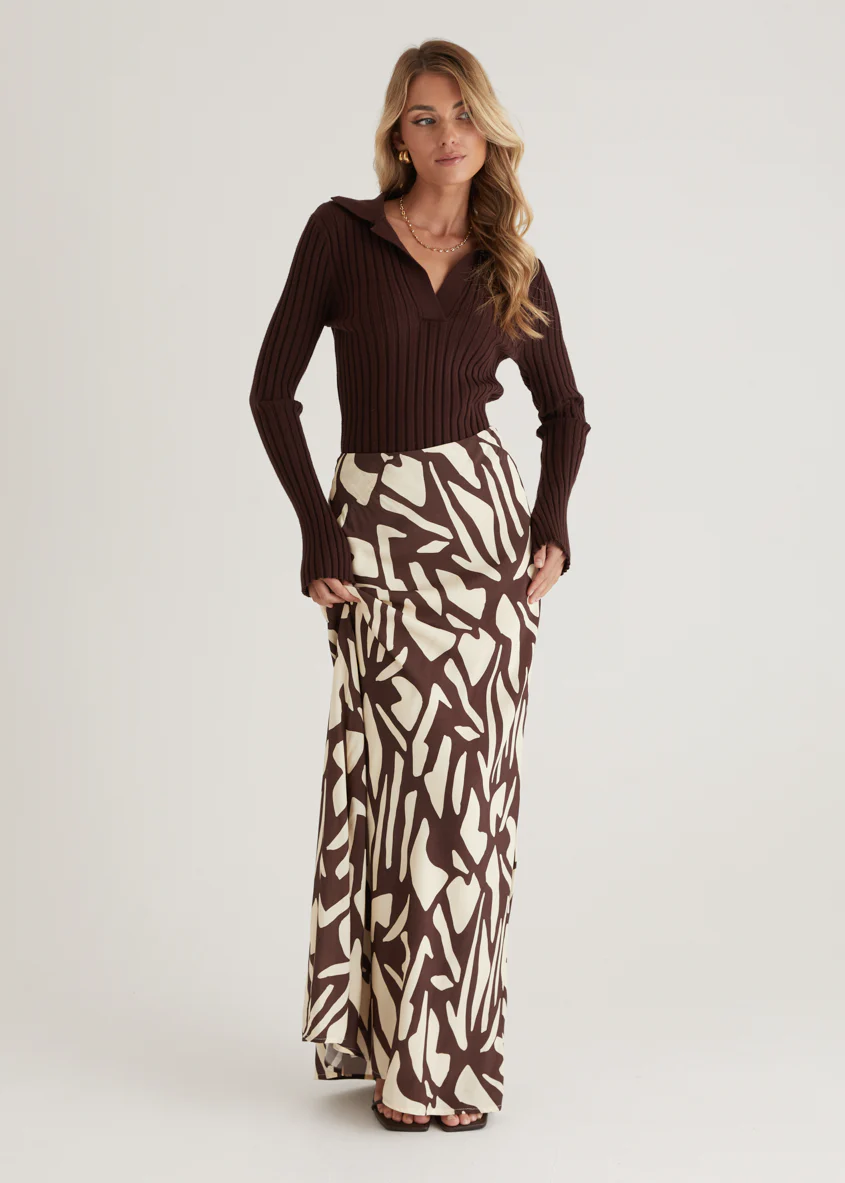Vance Maxi Skirt - Choc Vanilla - Image 11