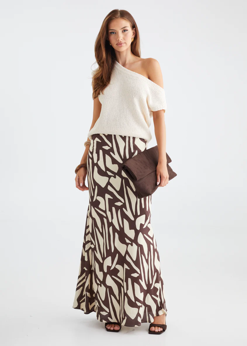Vance Maxi Skirt - Choc Vanilla - Image 4