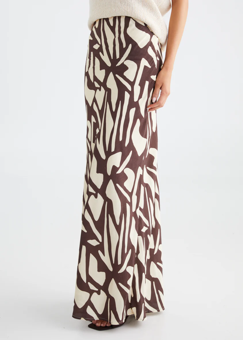 Vance Maxi Skirt - Choc Vanilla - Image 8
