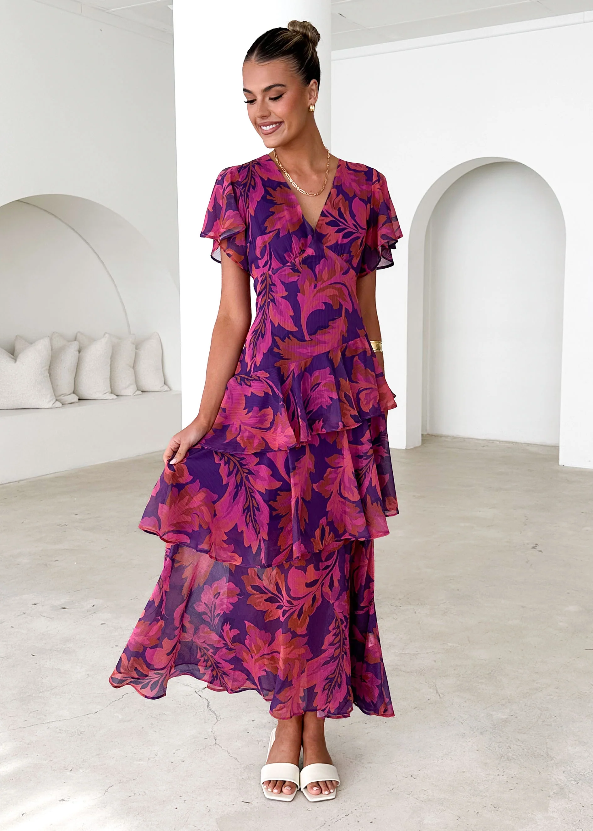 Venezia Maxi Dress - Violet Floral - Image 3