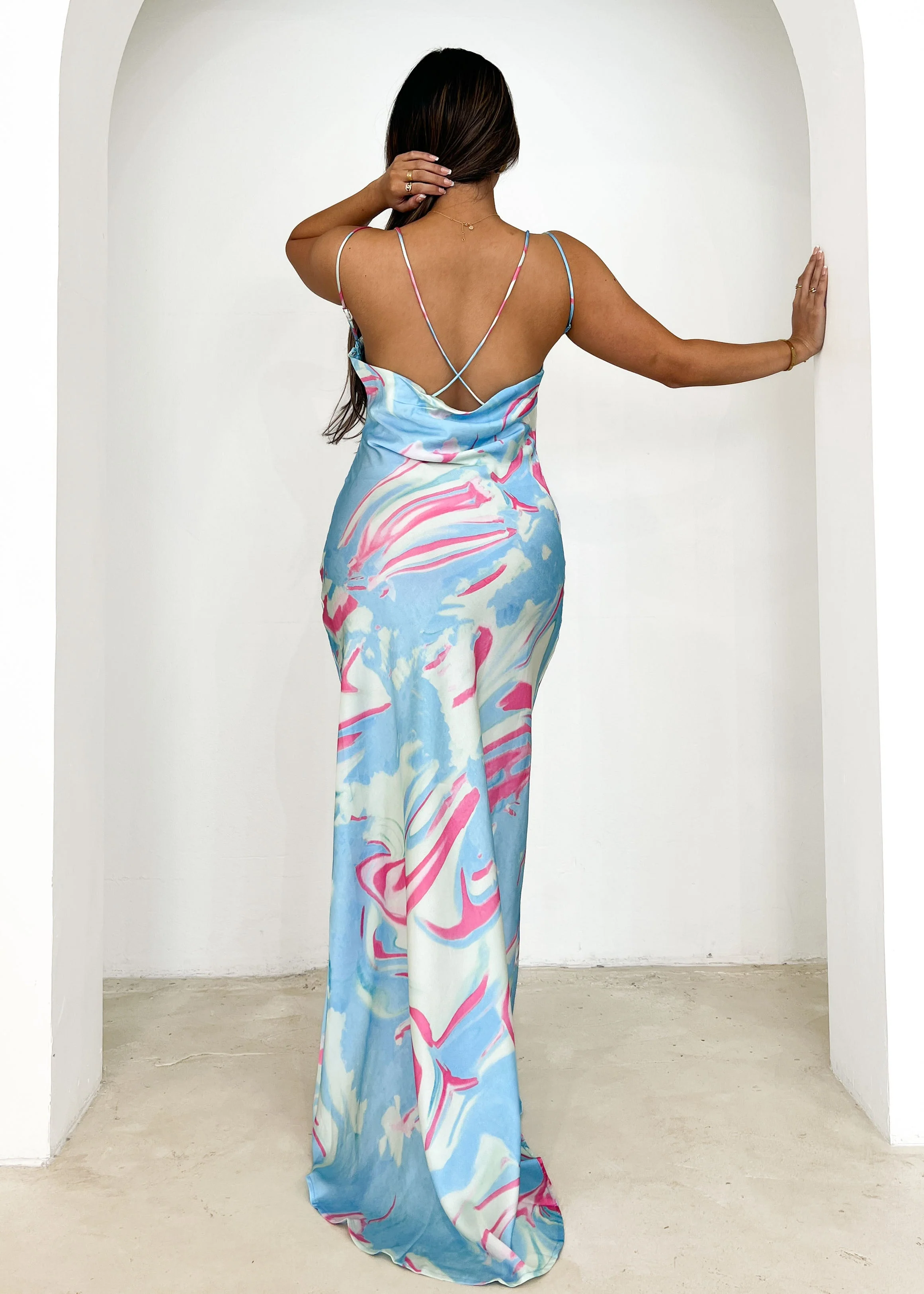 Vista Maxi Dress - Sky Blue Swirl - Image 5