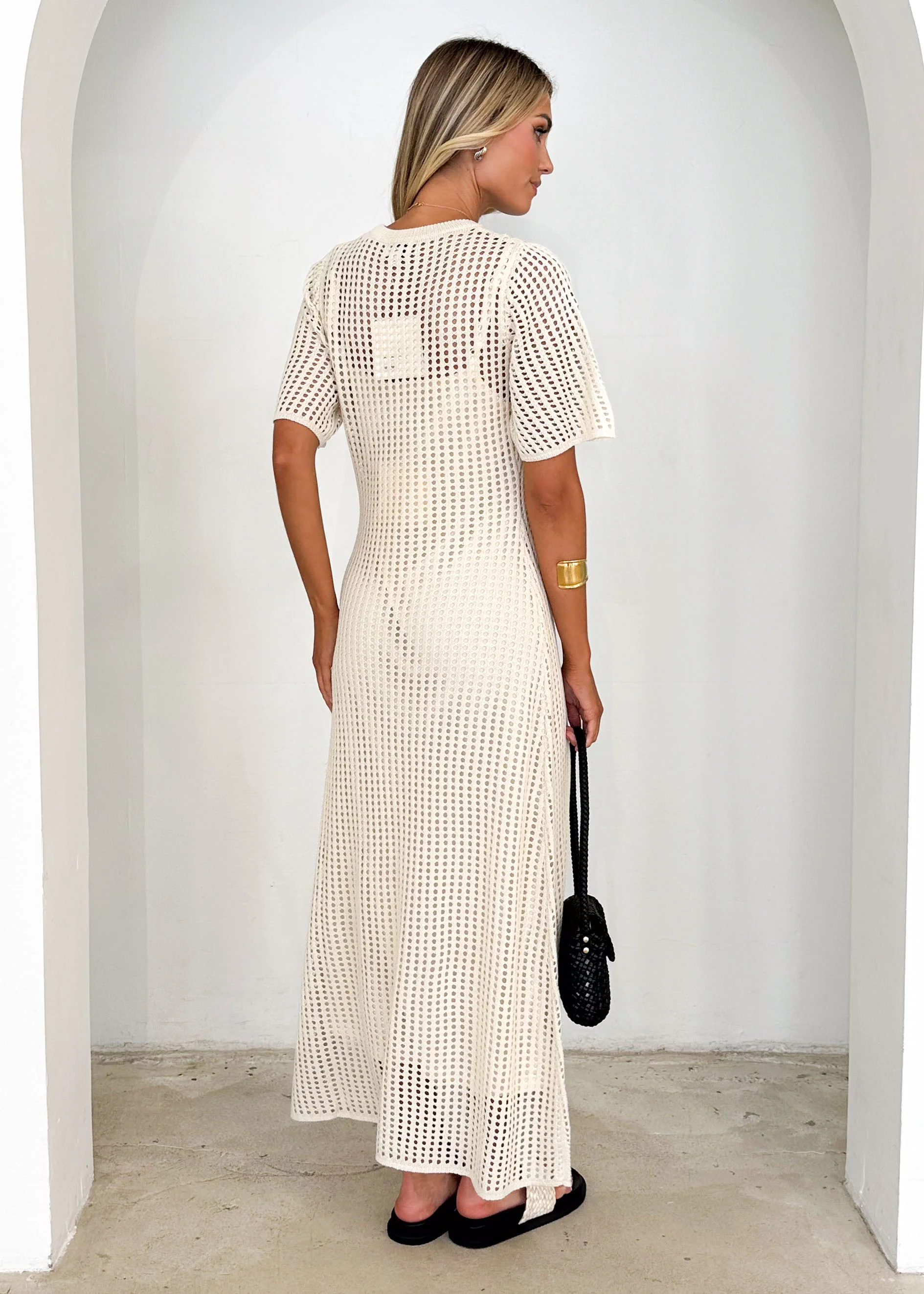 Vivvy Crochet Maxi Dress - Cream - Image 13