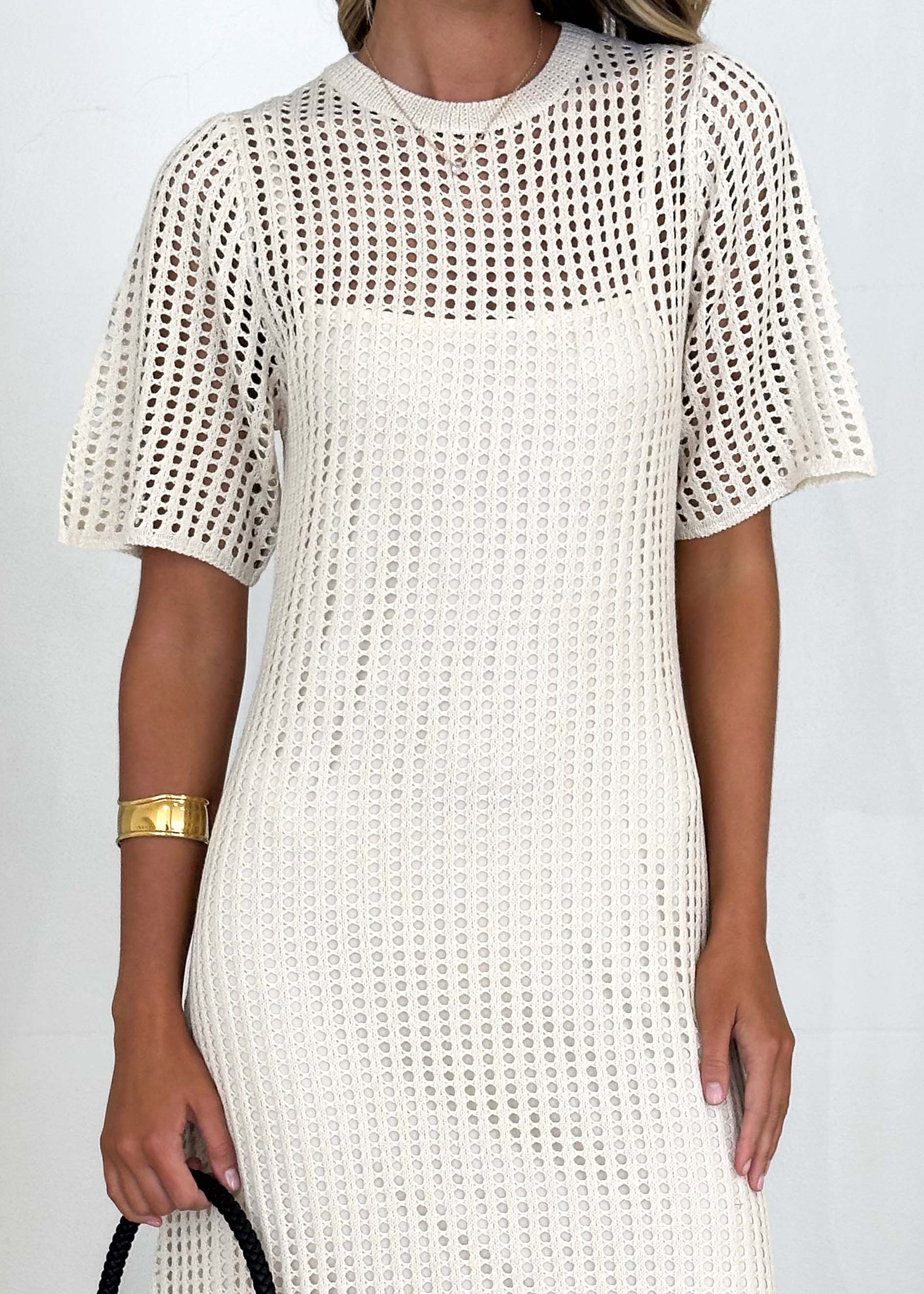 Vivvy Crochet Maxi Dress - Cream - Image 14