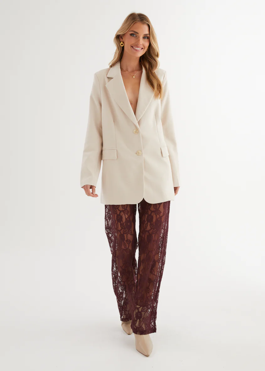Wynter Lace Pants - Burgundy - Image 6