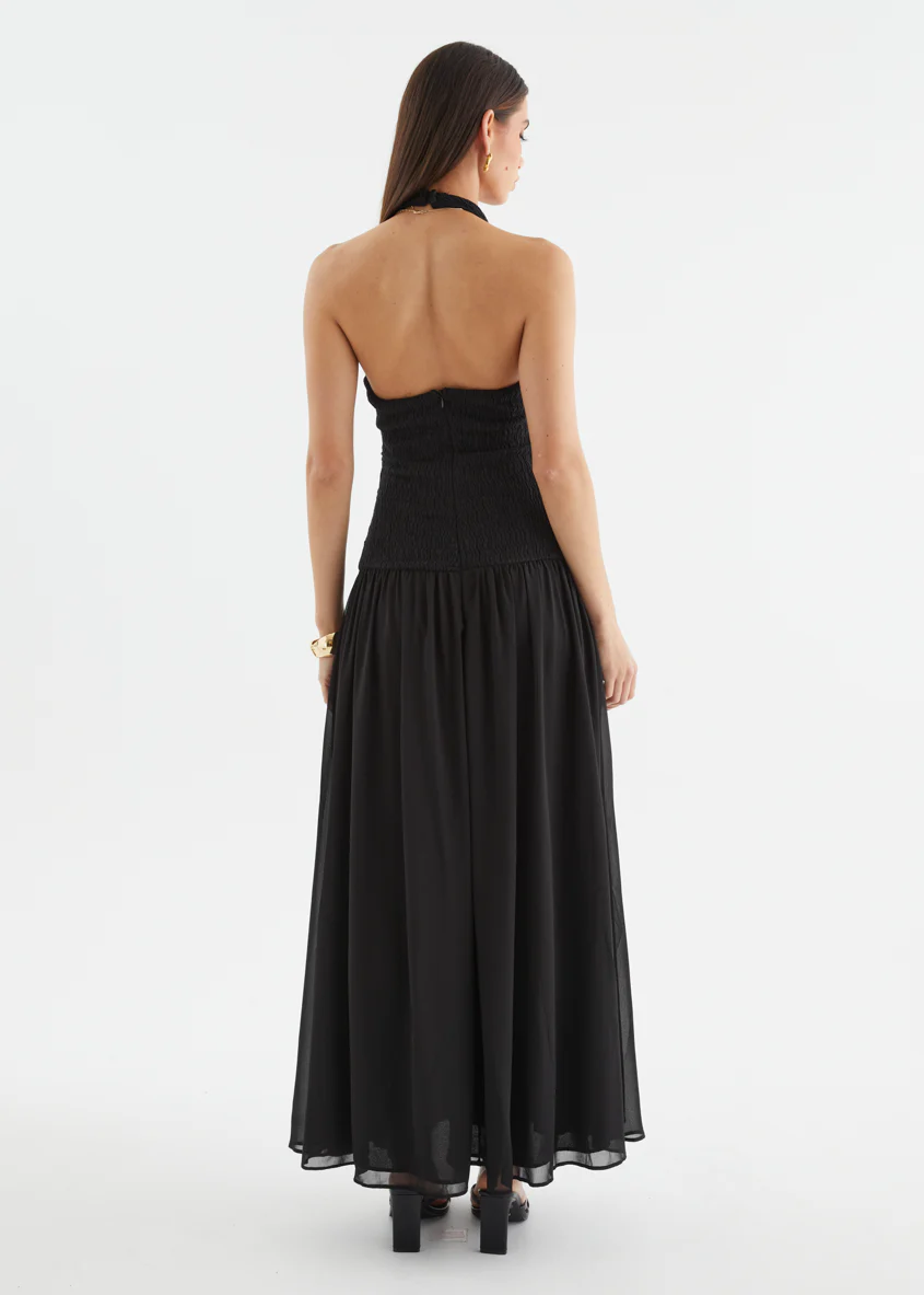 Zantali Halter Maxi Dress - Black - Image 10