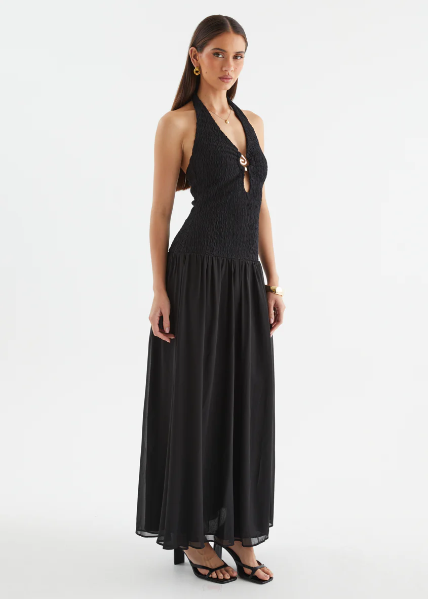 Zantali Halter Maxi Dress - Black - Image 9